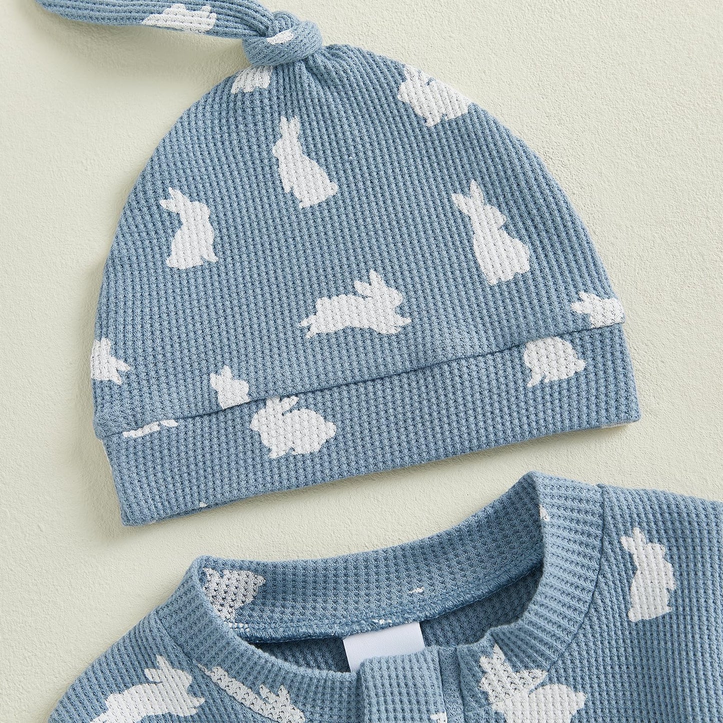 Ayalinggo Valentines Baby Girl Outfit Bowknot Heart Footie Romper Long Sleeve Onesie Newborn Christmas Clothes (Easter Bunny Blu