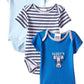 Peanut Buttons Babys Newborn Mvp 3 Pack Body Suit, Blue, 3-6 Months