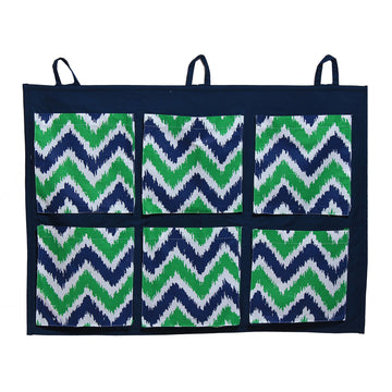 Bacati MixNMatch Zigzag Wall/Crib Storage Organizer, Blue/Green