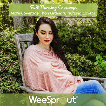 Weesprout Nursing Cover For Breastfeeding - 360 Degree Privacy, View Baby Hands-Free, Soft & Breathable Fabric, Universal Fit, 8