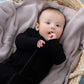 O2 Baby Baby Boys Girls Organic Cotton Zip Front Sleeper Pajamas, Footed Sleep  'N Play(0-3Months, Black)