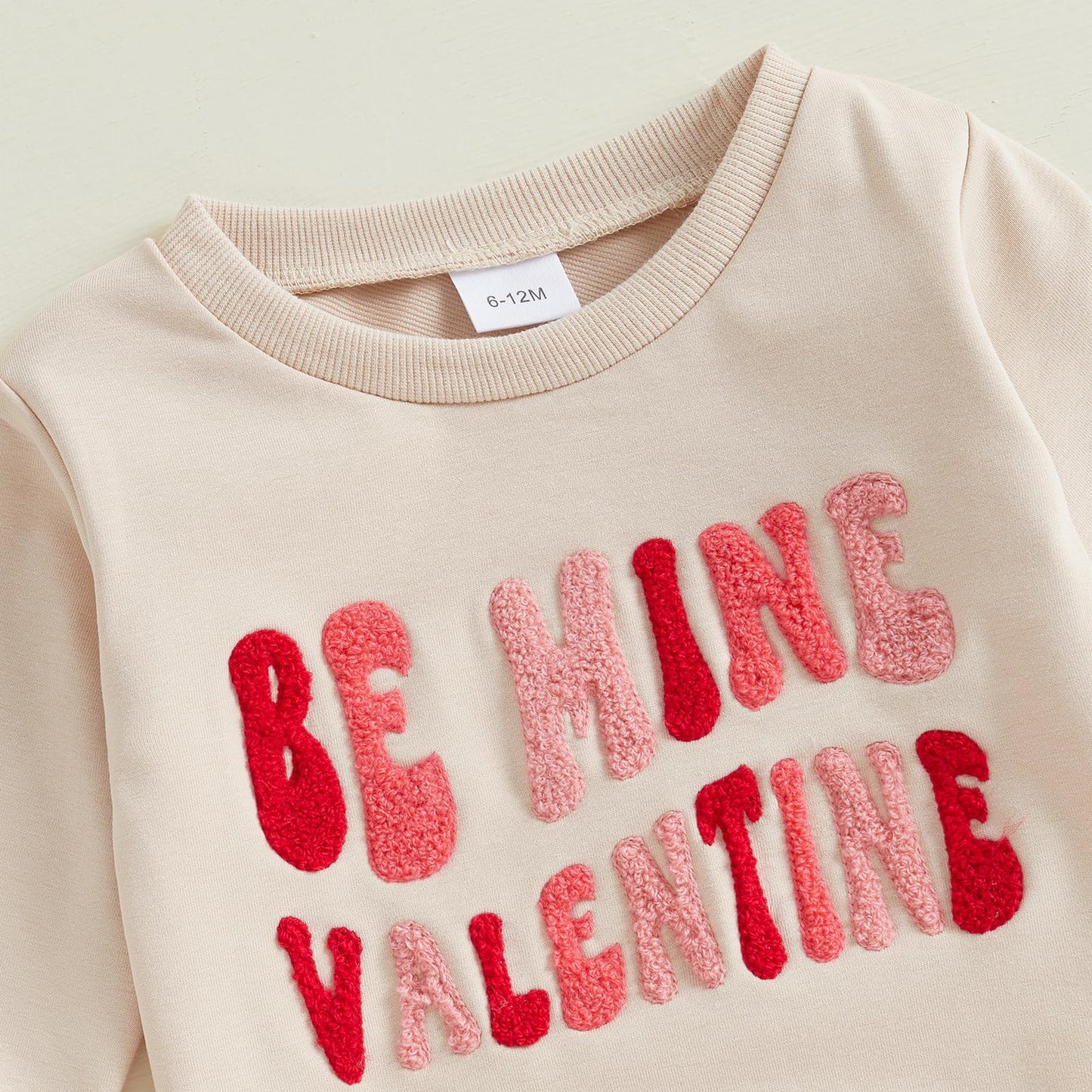 Iddolaka Toddler Baby Girls Valentines Day Outfits Long Sleeve Letter Sweatshirt Shirt Heart Flared Pants Spring Clothes (J-Apri