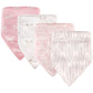 Hudson Baby Unisex Baby Cotton Bandana Bibs, Gray Feather, One Size