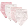 Hudson Baby Unisex Baby Cotton Bandana Bibs, Gray Feather, One Size