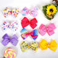 Dwenarry 5' Hair Bows For Girls Colorful Little Girls Hair Bows Rainbow Heart Grosgrain Alligator Clip Bows For Toddler Girls C