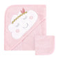 Hudson Baby Unisex Baby Cotton Hooded Towel And Washcloth, Boho Cloud, One Size