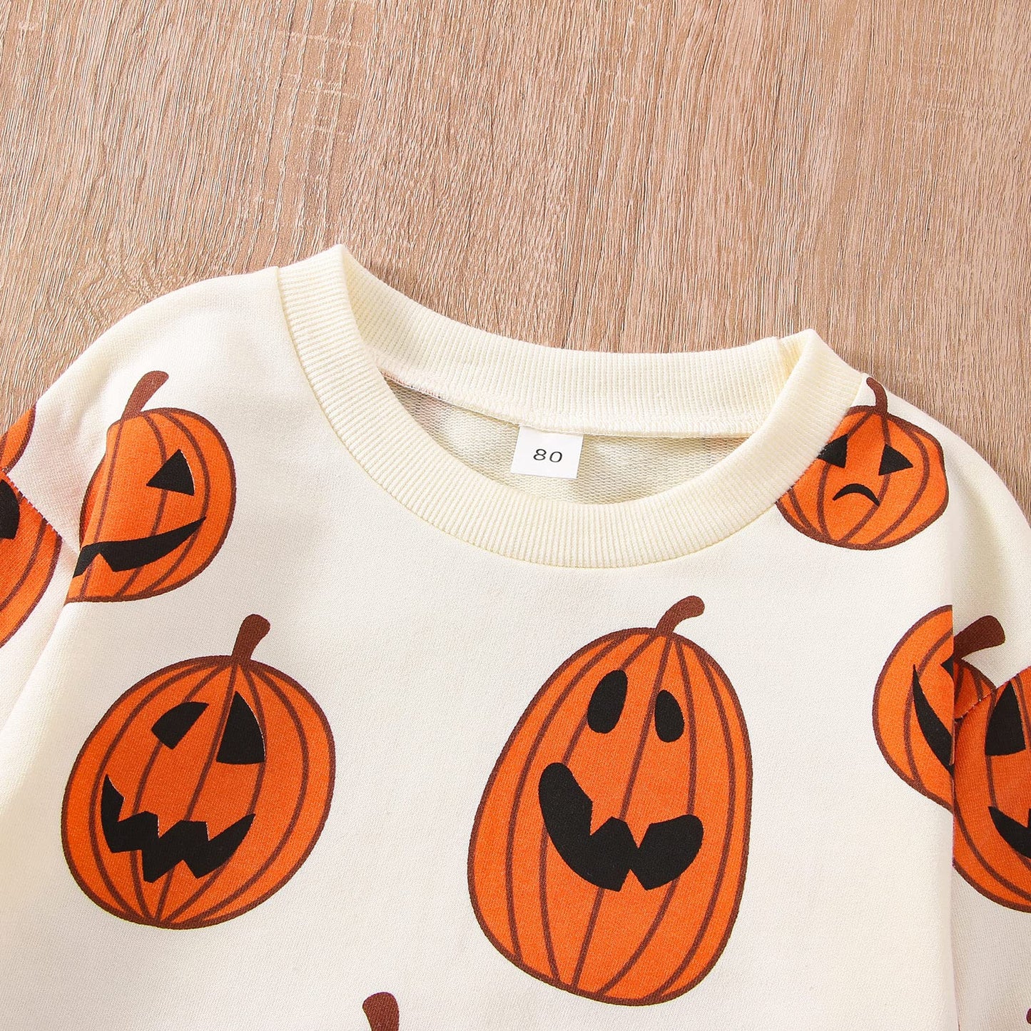 Mozikqin Toddler Baby Halloween Outfit Boy Girl Pumpkin Sweatshirt Crewneck Pullover Sweater Long Sleeve Shirt Fall Clothes (Ove