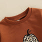 Baby Halloween Outfit Boy Girl Oversized Pumpkin Sweatshirt Romper Crewneck Pullover Sweater Onesie Fall Clothes (Pumpkin Brown,