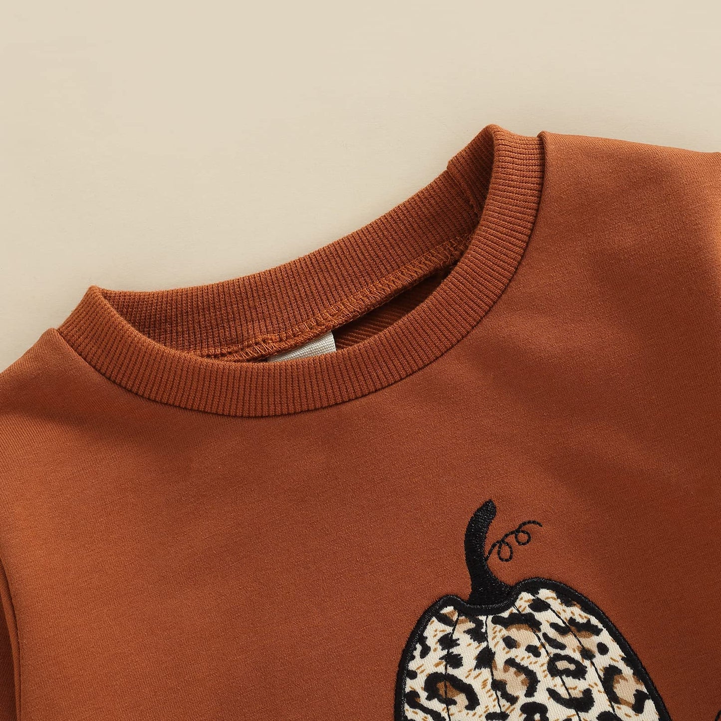 Baby Halloween Outfit Boy Girl Oversized Pumpkin Sweatshirt Romper Crewneck Pullover Sweater Onesie Fall Clothes (Pumpkin Brown,