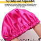 Olivia Sylx Satin & Silk Bonnet - Sleep Cap For Toddlers & Girls, Hair Cover For Sleeping - Adjustable (Hot Pink/Light Pink, 0-3