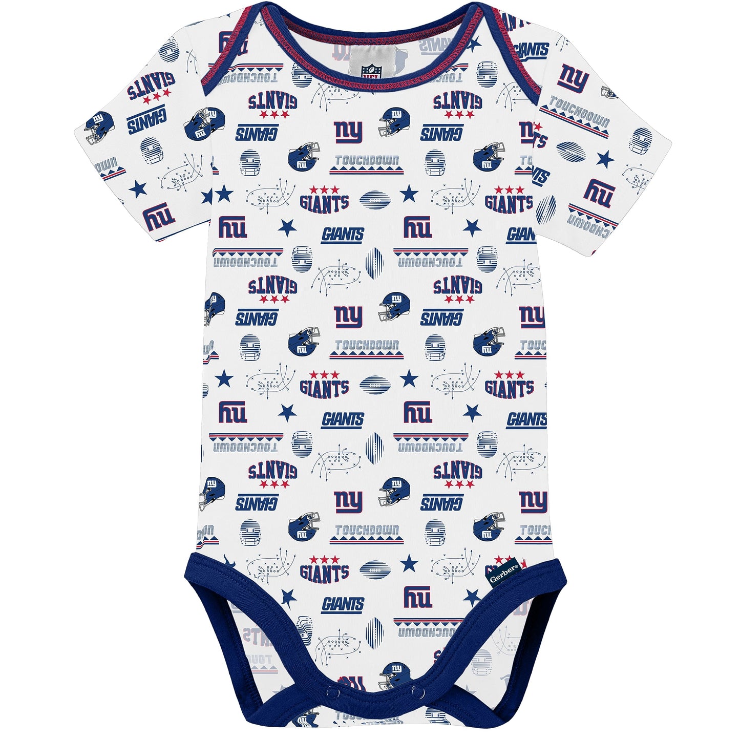 Gerber Unisex Baby Baby Boys Nfl 3 Pack Short Sleeve Onesie Bodysuit, Team Color, 6-12 Months