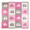 Tadpoles Elephants With Hearsfoam Playmats For Kids, 16 Interlocking Foam Tiles, Waterproof, Durable, And Long-Lasting | Total F