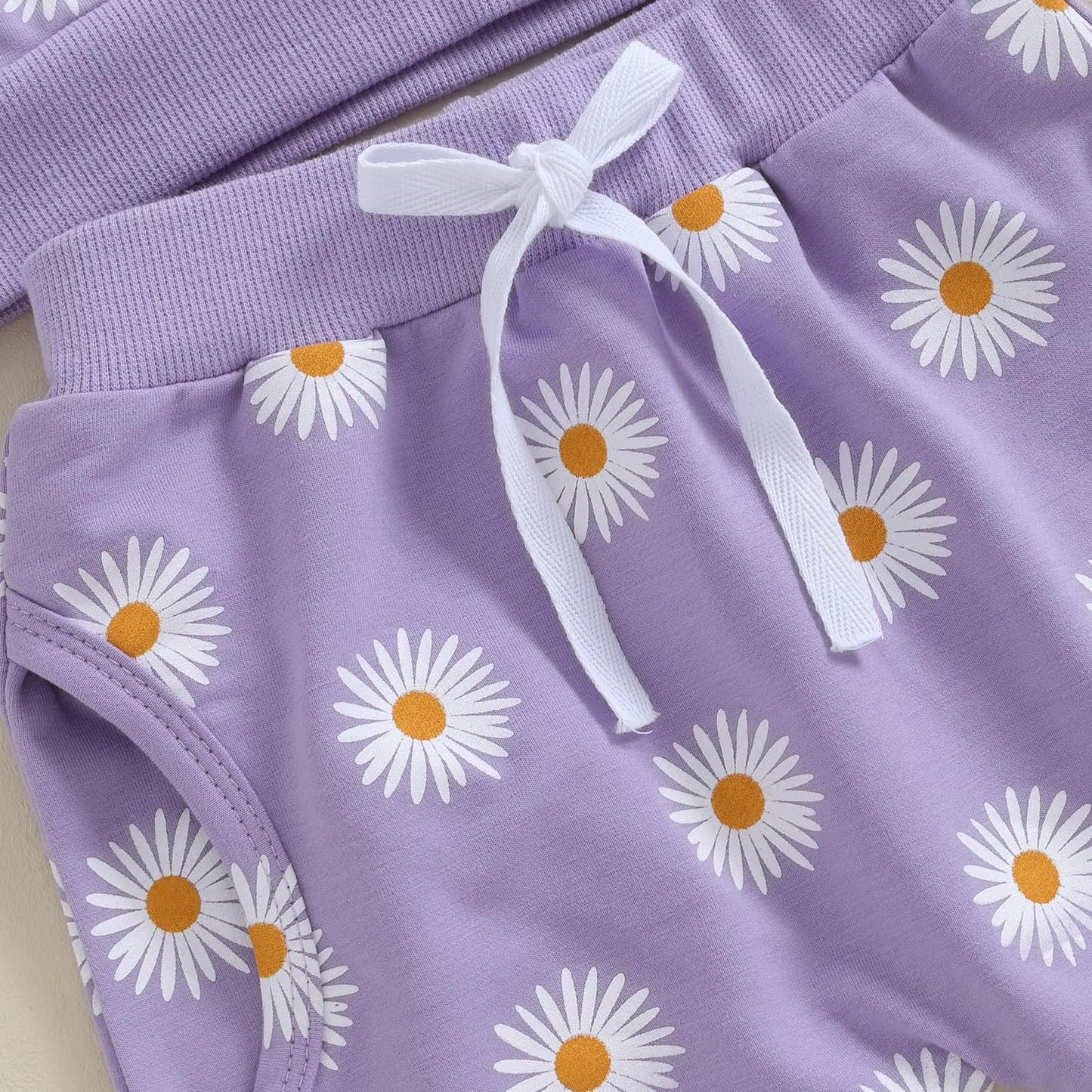 Ciycuit 3Pcs Baby Girl Fall Outfits Daisy Sweatshirt + Pants + Headband Infant Fall Winter Clothes Purple 12-18 Months