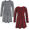 Hudson Baby Infant And Toddler Girl Cotton Dresses Black Red Plaid, 3 Toddler
