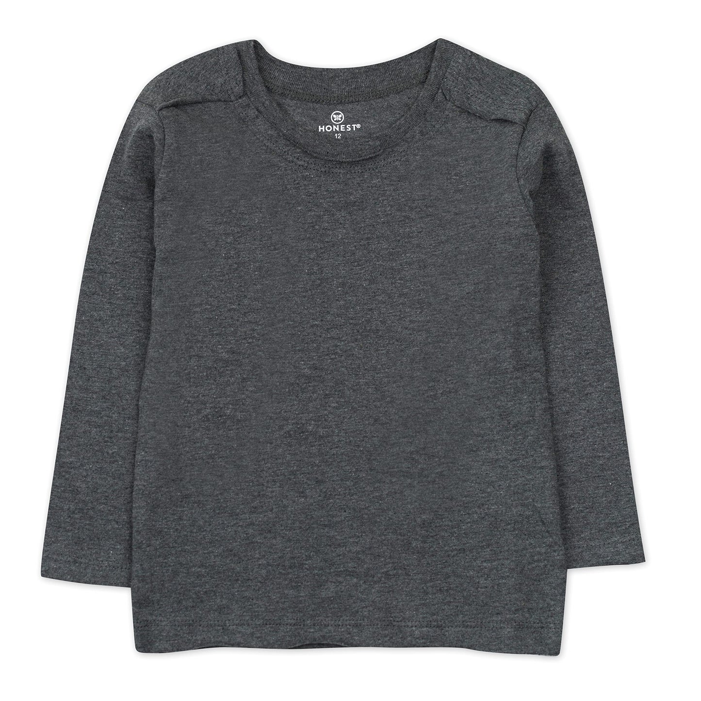 Honestbaby Baby Girls Organic Cotton Long Sleeve Tshirts Multi Pack Infant And Toddler Shirts, Gray Ombre, 0-3 Months Us
