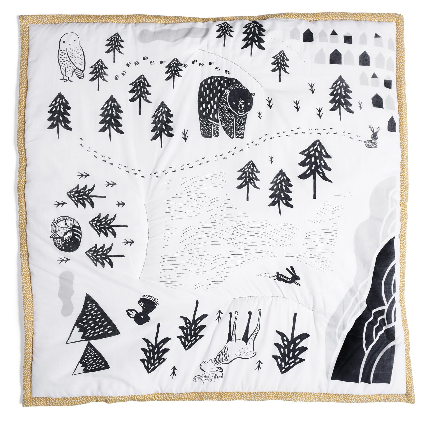 Wee Gallery Explore Play Mat For Babies - Reversible Floor Mat For Tummy Time Made With Sustainable Materials - Padded Activity