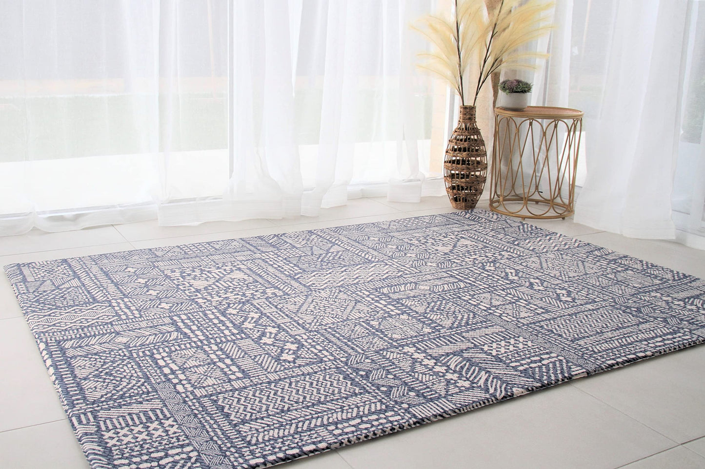 Cushmat Stylish Reversible Foam Play Mat (Large, Explorer - Cloud Indigo) - Soft, Waterproof, Durable Play Mat For Infants, Babi