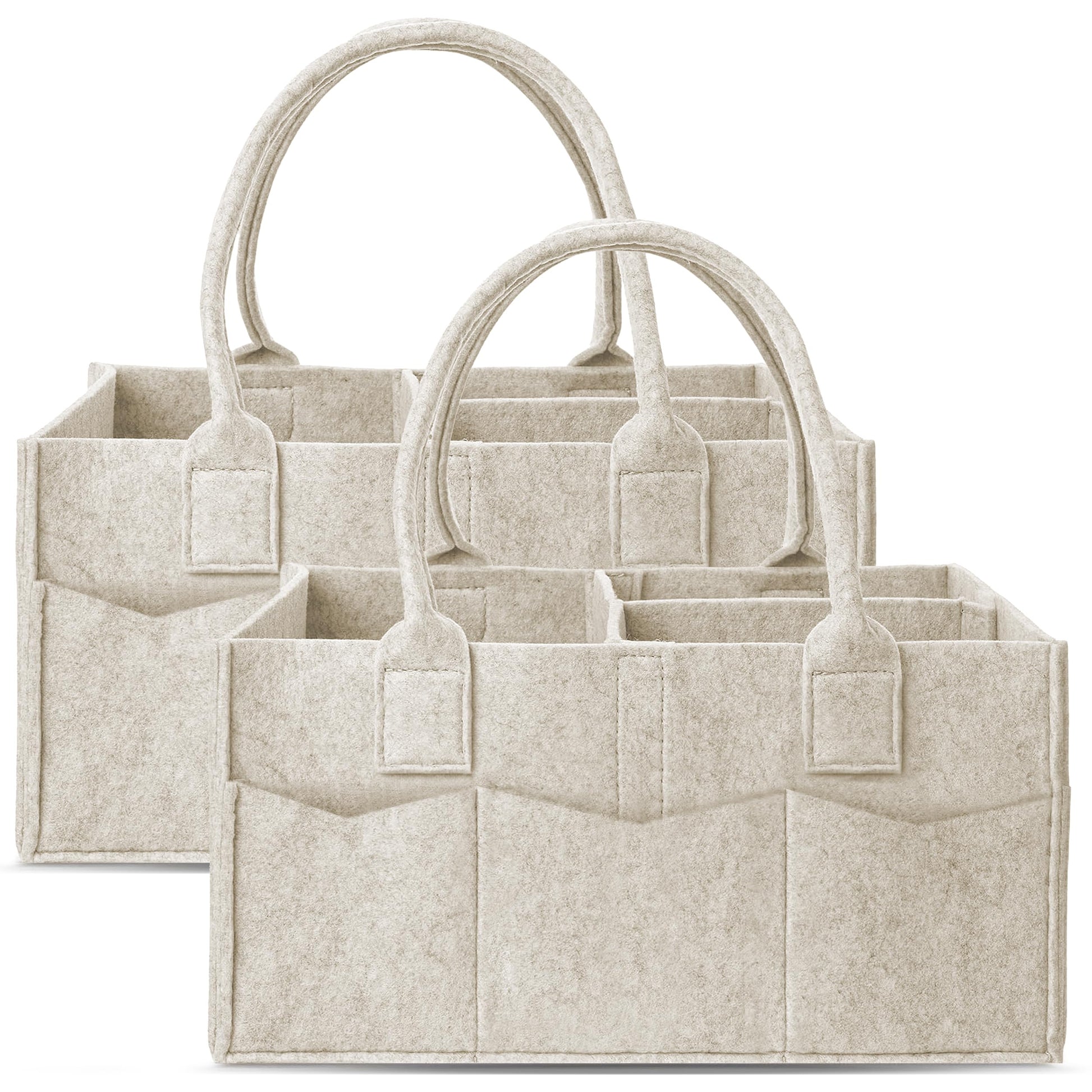 Cute Castle Baby Diaper Caddies, 2 Pack, Oatmeal
