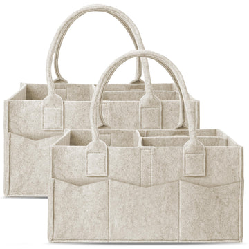 Cute Castle Baby Diaper Caddies, 2 Pack, Oatmeal