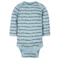 Gerber Baby Boys' 6-Pack Long-Sleeve Onesies Bodysuit, Dinosaur Blue, 12 Months