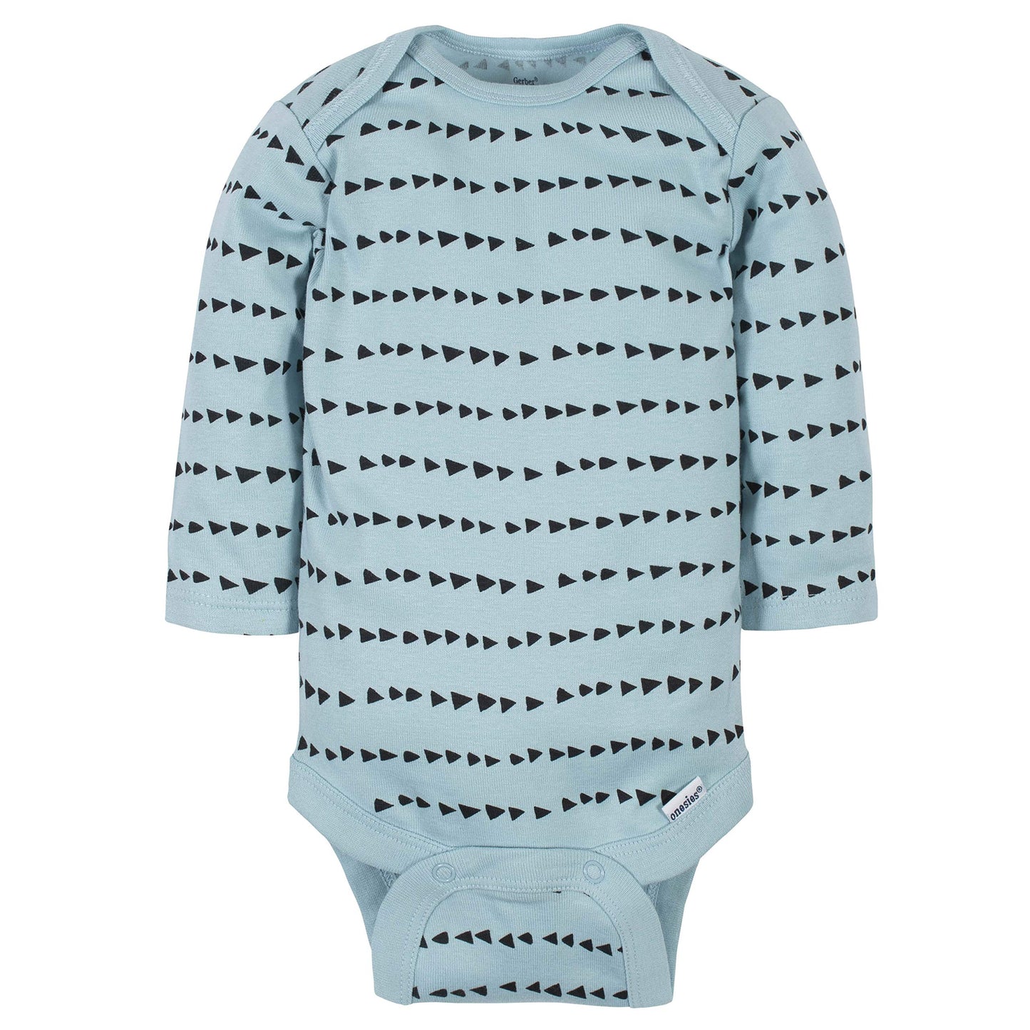 Gerber Baby Boys' 6-Pack Long-Sleeve Onesies Bodysuit, Dinosaur Blue, 12 Months