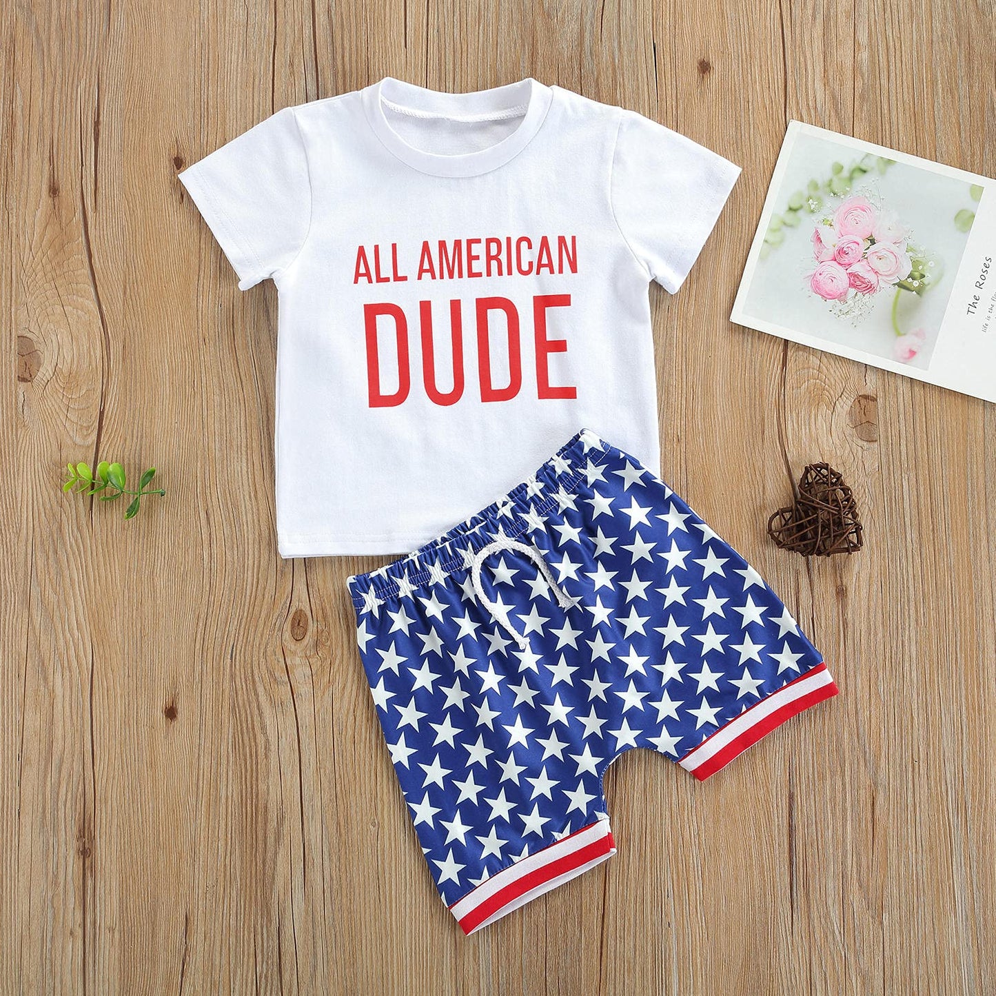 Fybitbo Baby Boy 4Th Of July Outfits Short Sleeve Tee Shirt And Casual Shorts 2Pcs Fourth Of July Summer Outfit (Stars And Strip