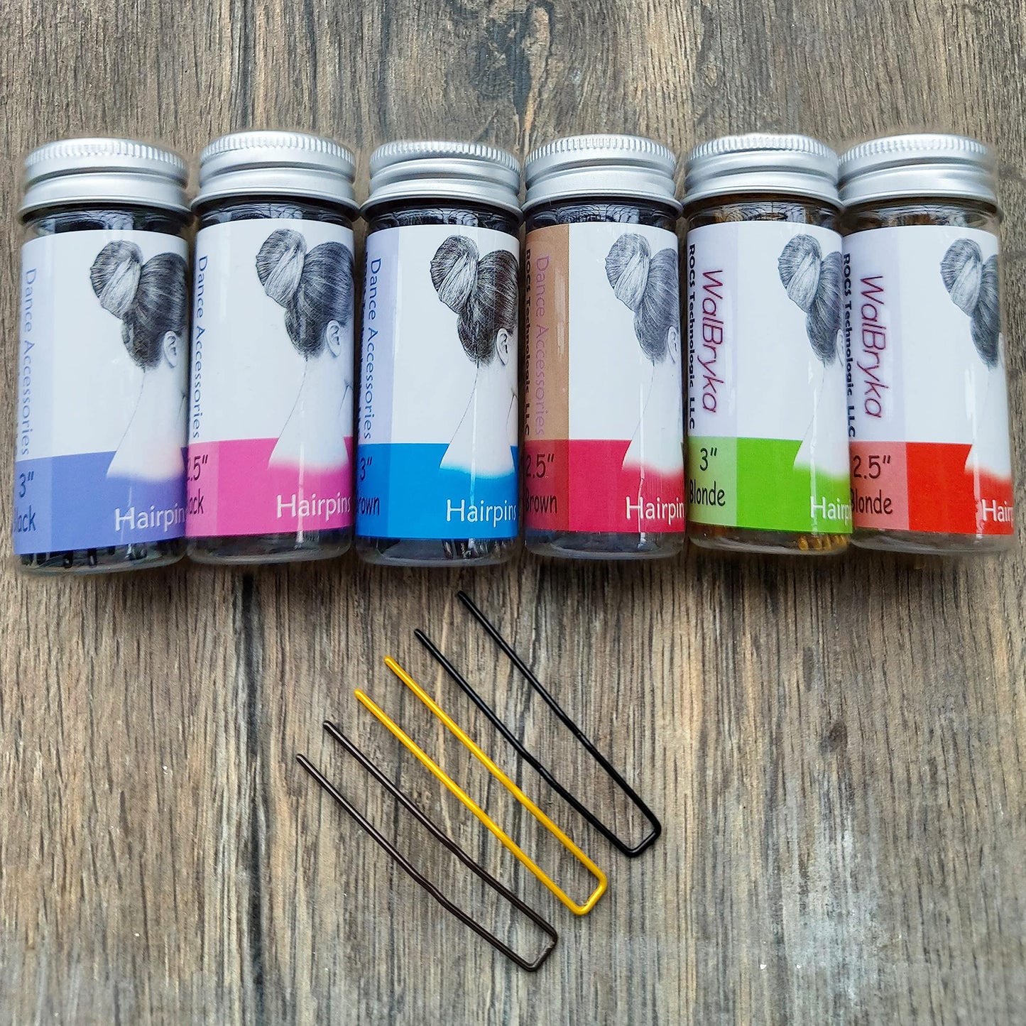 Hairpins For Bun Rocst Bobby Pins Clips For Ballet Woman Girl Hairdressing Salon (2 Inch, Brown12Pcs) (Silver, 3 Inch (Pack Of 1