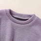Toddler Baby Girl Sweater Round Neck Loose Long Sleeve Candy Color Knitted Pullover Tops Autumn Winter Sweatshirt (Light Purple,