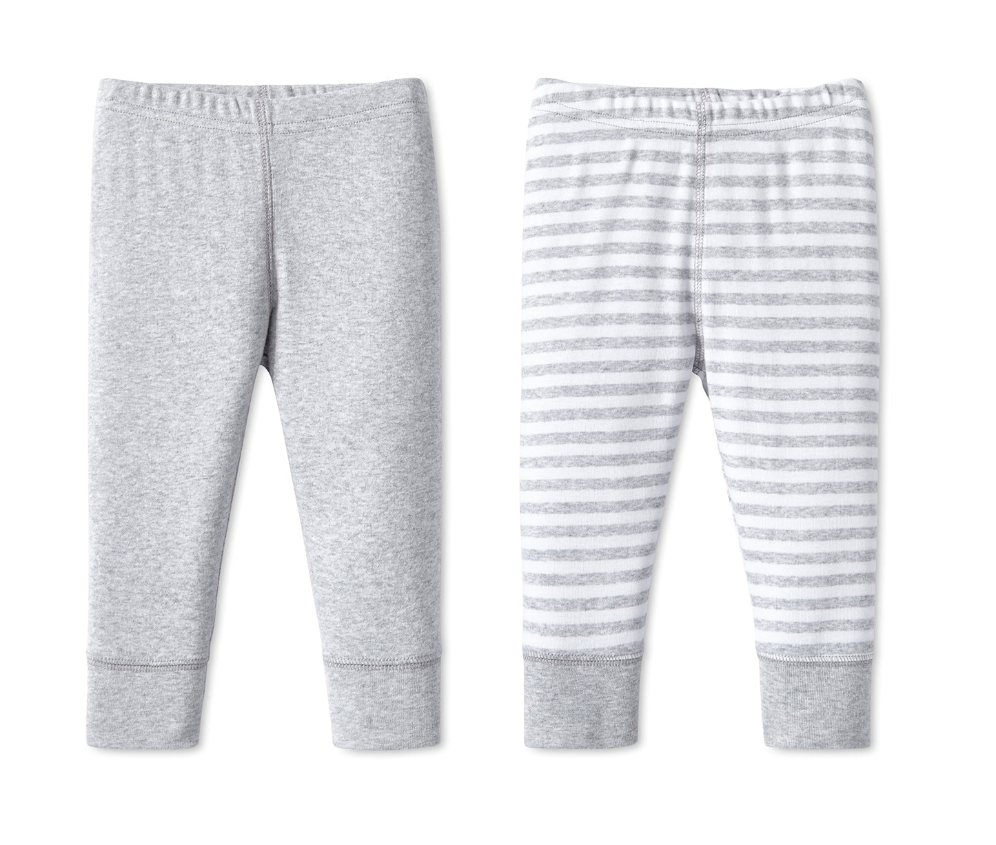 Lamaze Organic Baby Unisex Baby Pull On Jogger 2 Pack Pants, Gray Striped, Newborn Us