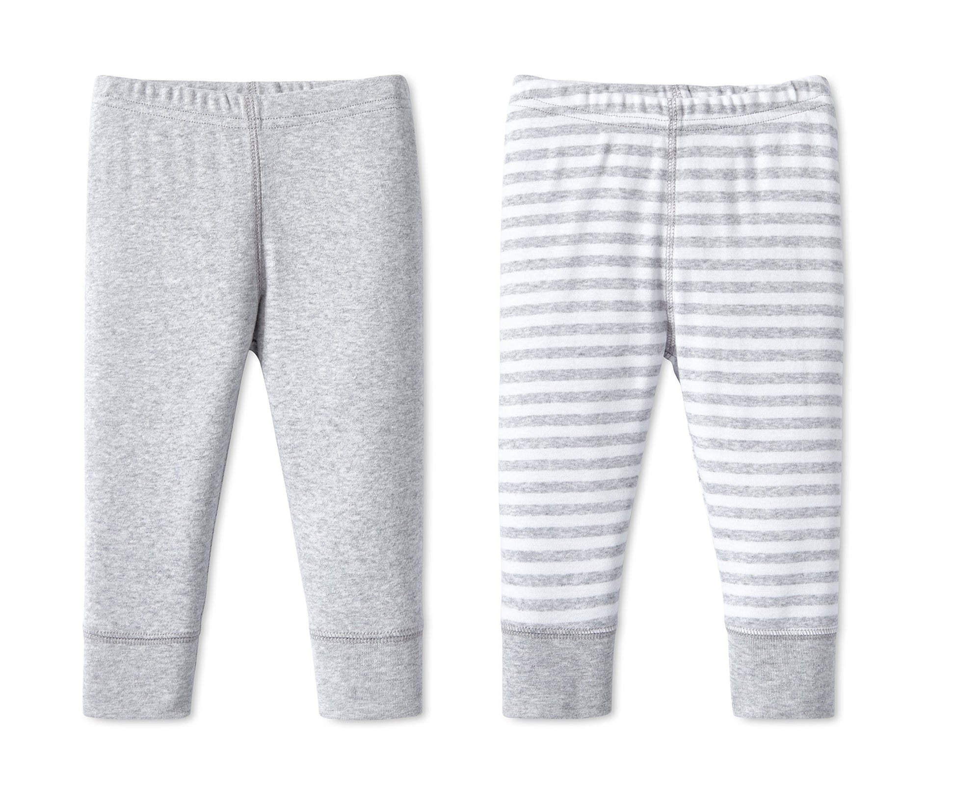 Lamaze Organic Baby Unisex Baby Pull On Jogger 2 Pack Pants, Gray Striped, Newborn Us