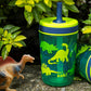 Zak Designs Kelso 15 Oz Tumbler Set, (Dino Camo) Non-Bpa Leak-Proof Screw-On Lid With Straw Made Of Durable Plastic And Silicone