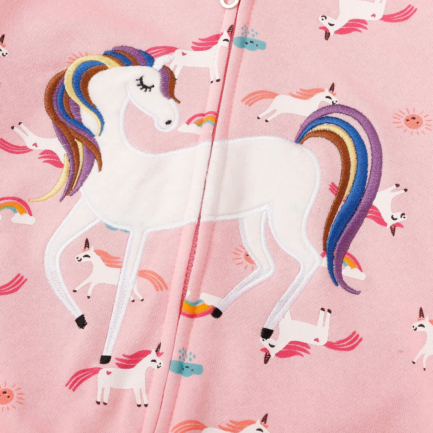 Akyzic Girls Zip Up Hoodie Unicorn Fall Jacket Kids Back To School Outfit Hooded Sweatshirt Toddler Girl Fall Outerwear 6T/8053
