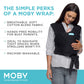 Moby Baby Wrap Carrier Evolution for Newborns to Toddlers (8-33lbs), Infant Sling Carrier, Lightweight & Hands Free Design, Adju
