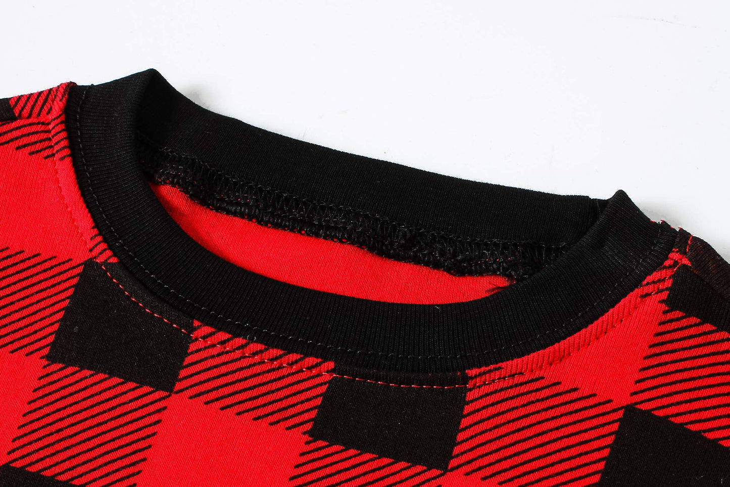 Family Feeling Baby Girls Boys Long Sleeve Christmas Holiday Plaid Red Pajamas Sets Cotton Pyjamas Toddler Infant Kids 12-18 Mon