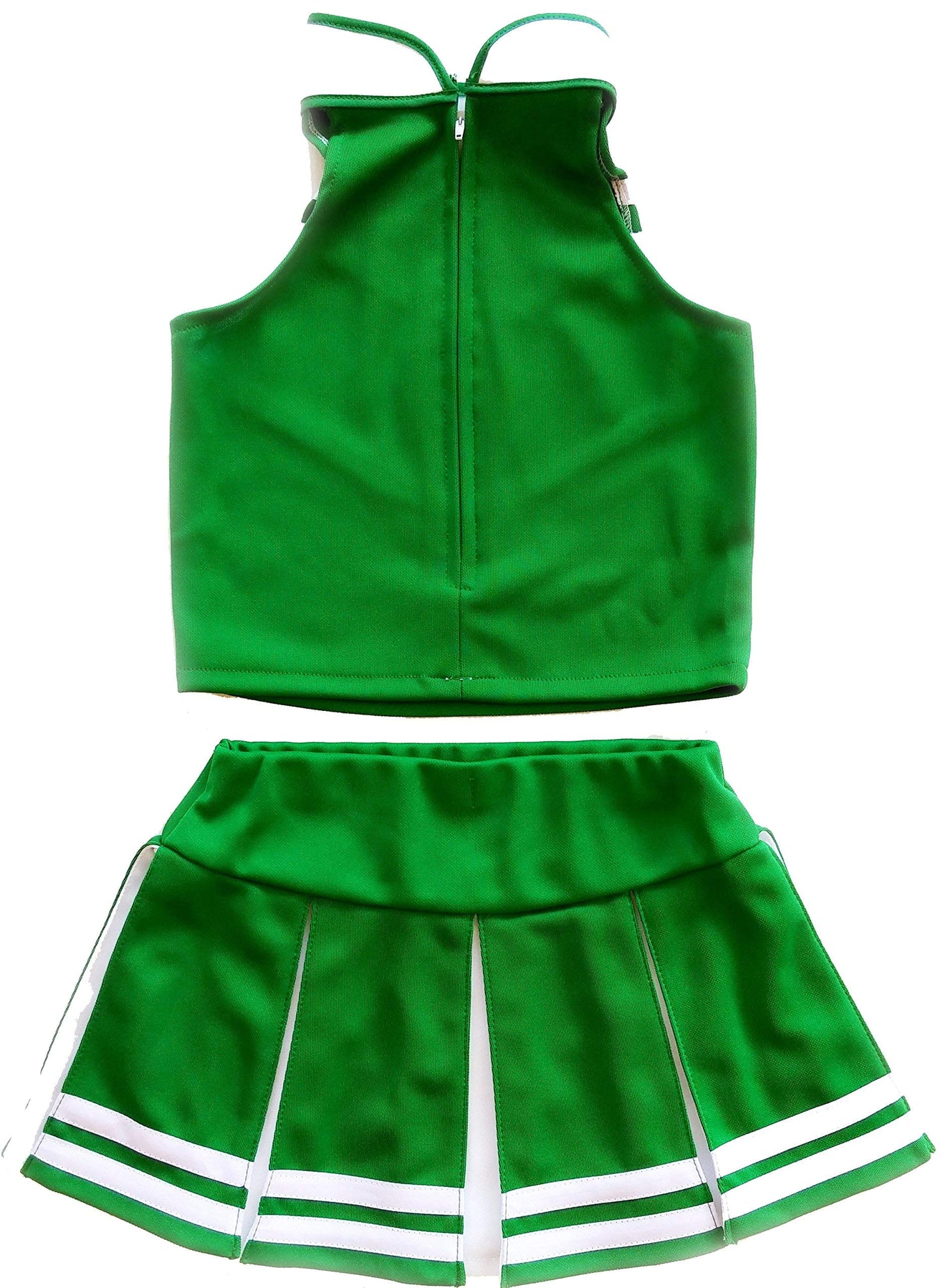 Total 2550 Little Girls' Cheerleader Cheerleading Outfit Uniform Costume Cosplay Green/White (M / 5-8)