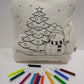 Just for Kix DIY ColourItYourself Snowman Cushion  13x13 Inches with Sketch Pens | Fun Art Activity for Kids | Creative Retur