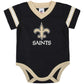 Nfl New Orlean Saints Team Jersey Bodysuit, Blackgold New Orlean Saints, 3-6 Months