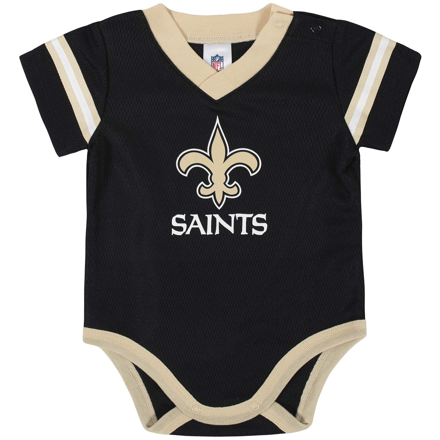 Nfl New Orlean Saints Team Jersey Bodysuit, Blackgold New Orlean Saints, 3-6 Months