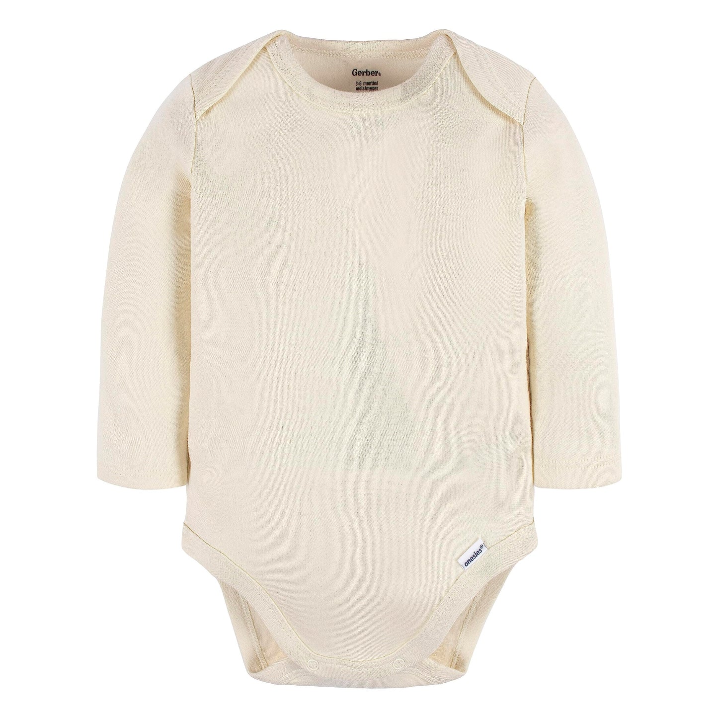 Gerber Unisex Baby Long Sleeve Solid Onesies Multi-Pack Interlock 180 Gsm, Natural