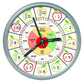 Educational Wall Clock - Silent Movement Time Teaching Clock for Teachers Classrooms and Kids Bedrooms (Silver/Multicolor Appl