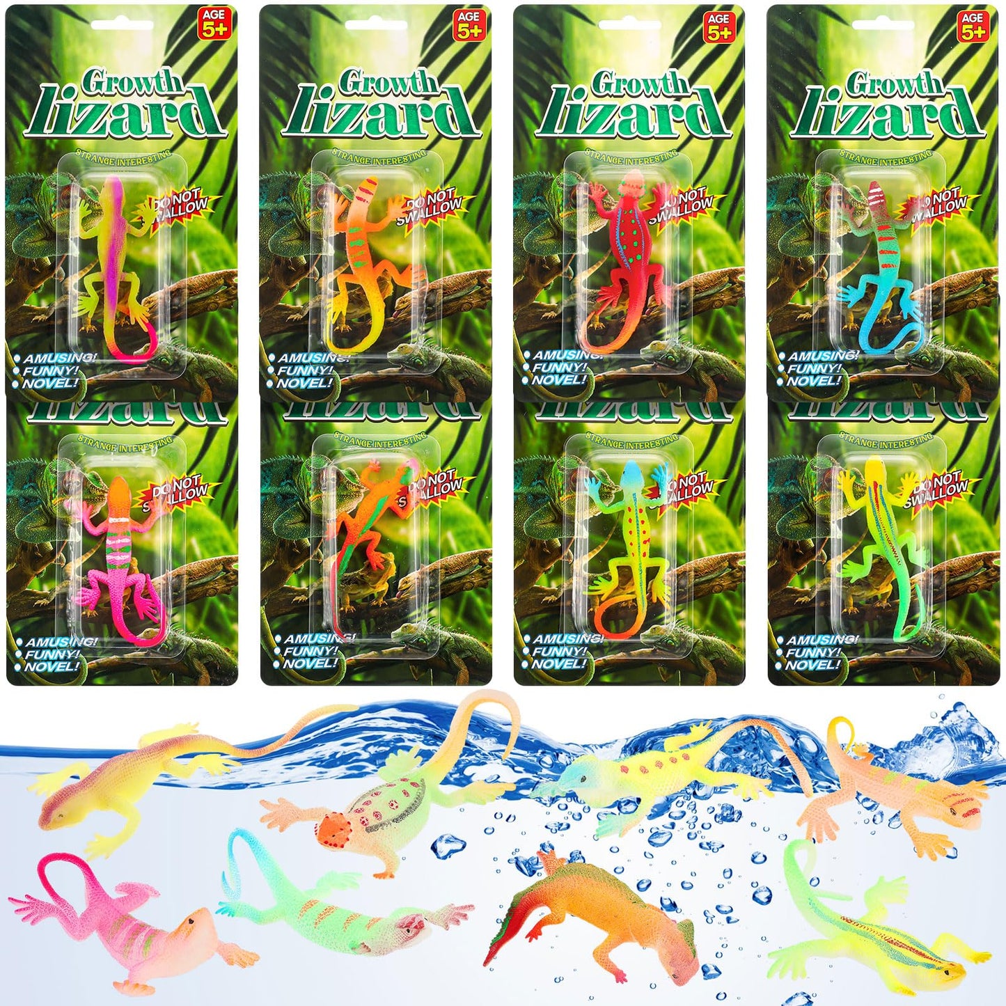 Outus 8 Pieces Growing Animal Creature Expandable Giant Grow 3D Water Creature Set Easter Egg Basket Filler Grow in Water Fish F
