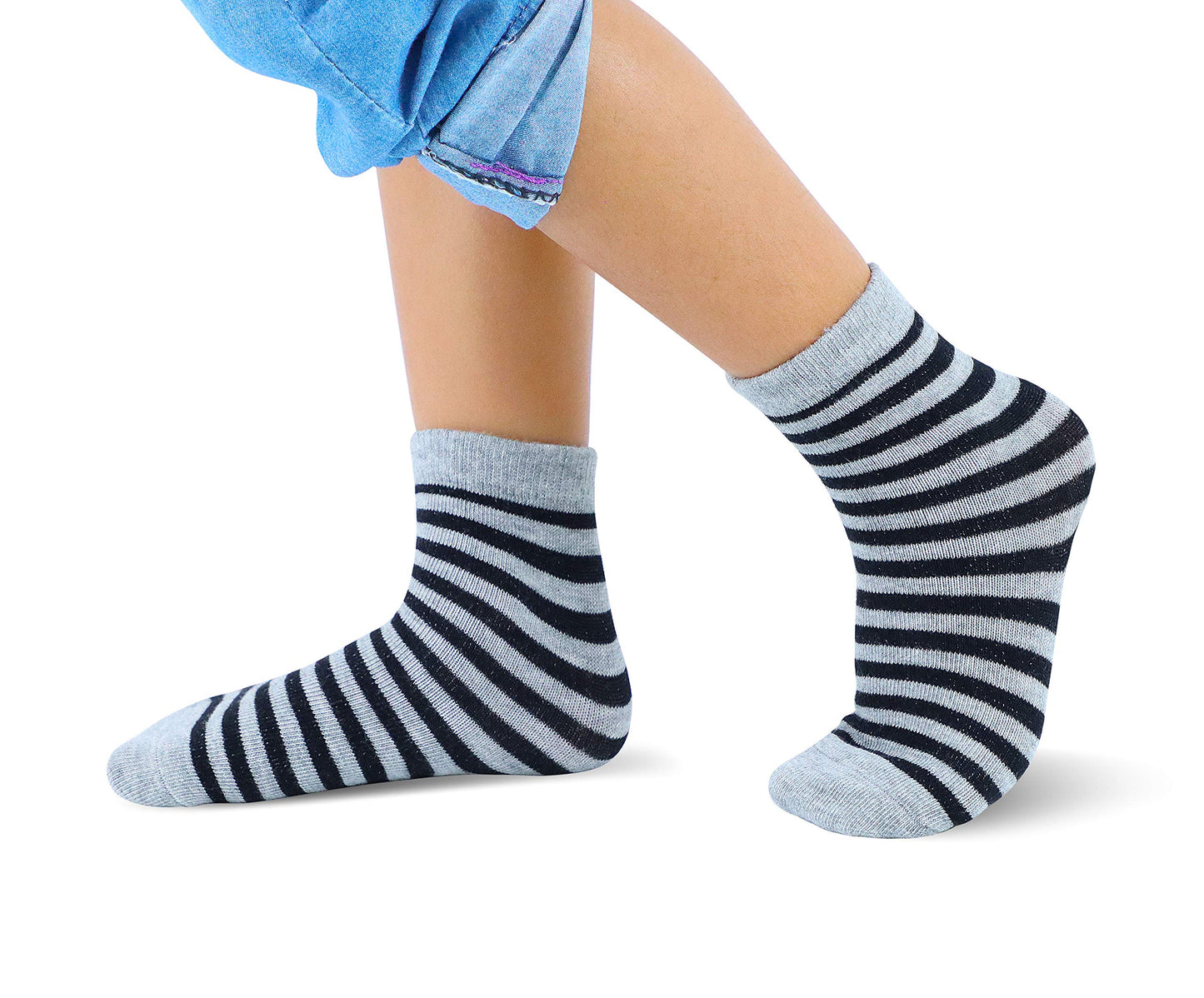 Rative 12-Pack Cotton Crew Socks For Unisex Baby Infant Toddler Kids Boys Girls(6-12 Months,12-Pairs/Ru-3Cun)