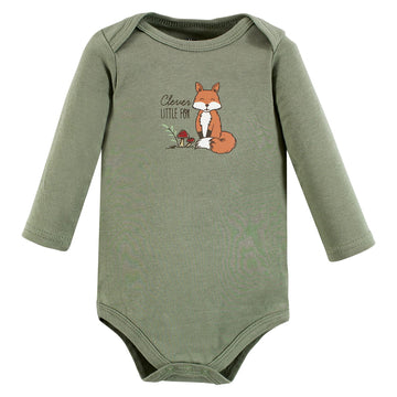 Hudson Baby Baby Girls Cotton Long-Sleeve Bodysuits And Toddler T Shirt Set, Forest Deer 5-Pack, 9-12 Months Us