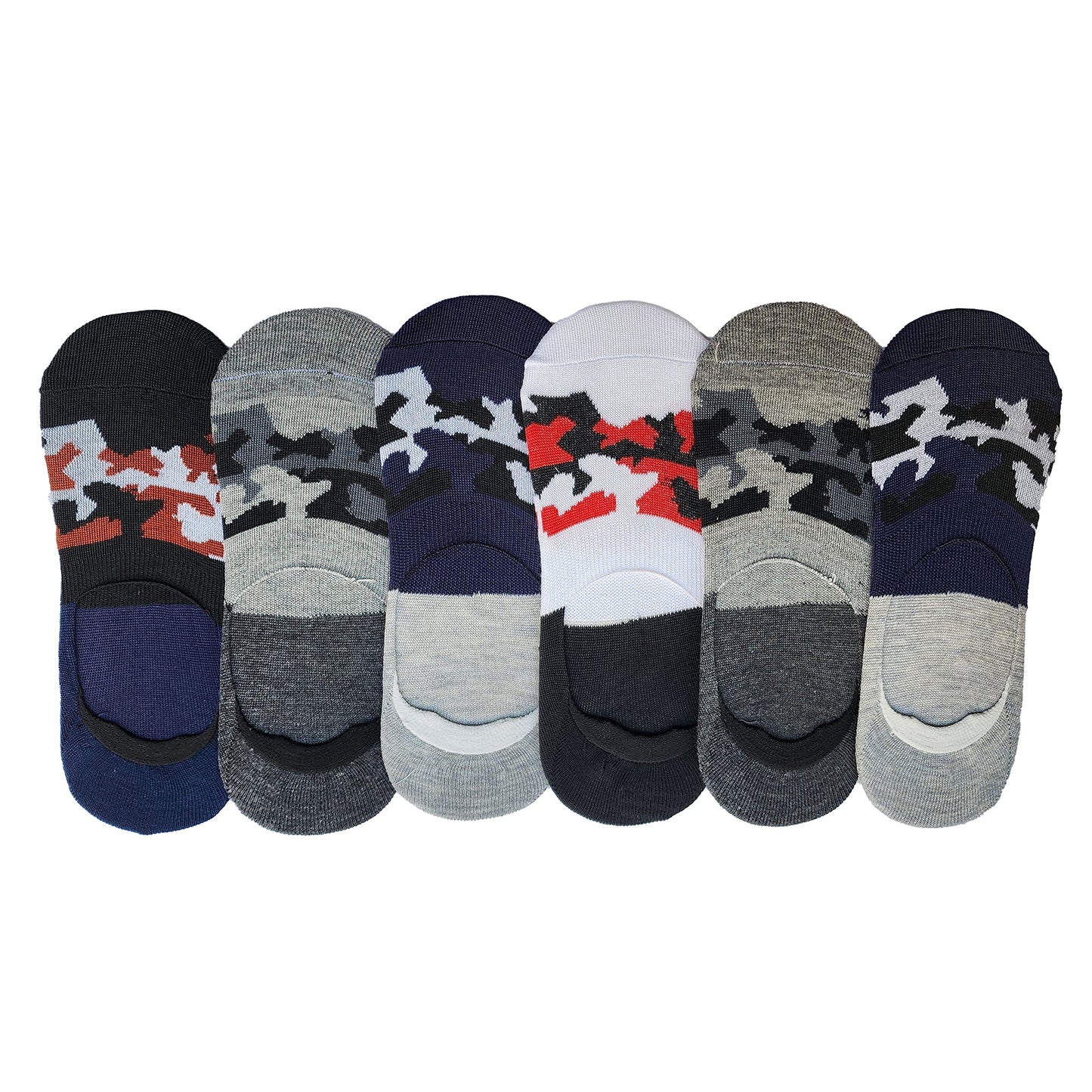 Queery Men Cotton No Show Invisible Loafer Socks Pack Of 6 D6