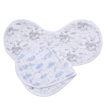 Aden + Anais 100% Cotton Muslin Burpy Bib - Multi-Use, Absorbent 4-Layer Burp Cloth And Full-Coverage Snap-Closure Baby Bib In O