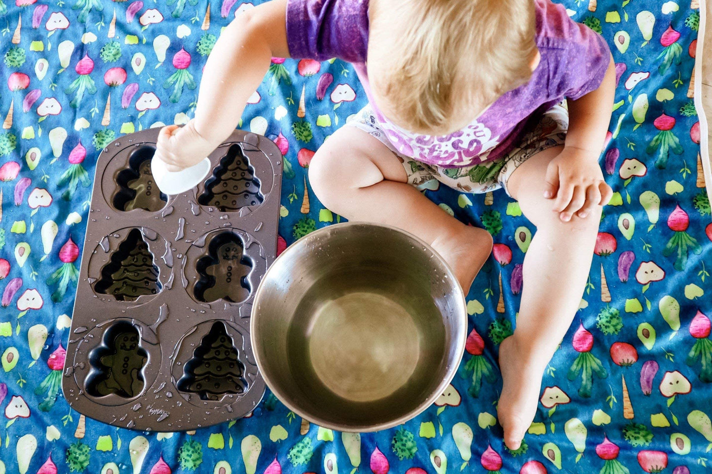 Bapronbaby Organic Produce Splash Mat - Waterproof Catch-All For Under High Chairs, Floors, Tables, Playtime Or Arts & Crafts -