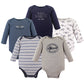 Hudson Baby Unisex Baby Cotton Long-Sleeve Bodysuits, Aviation, 6-9 Months