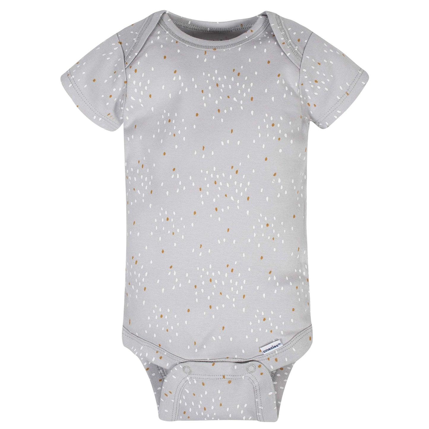 Gerber Baby 8-Pack Short Sleeve Onesies Bodysuits, Sheep Grey, Newborn
