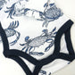 Honestbaby 3-Pack Organic Cotton Long Sleeve Side-Snap Kimono Onesies Bodysuits, Crabs Navy, 0-3 Months