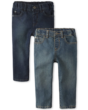 The Childrens Place Baby Boys And Toddler Basic Skinny 2-Pack Jeans, Tide Pooldp Blue 2 Pack, 4T Us
